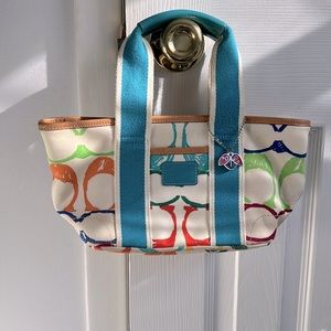 Vintage Coach Multi Colored Logo Mini Bag